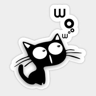 wow cat Sticker